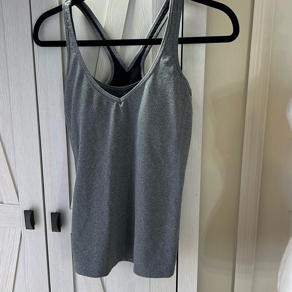 LUCY Grey/Black Workout Tank Top with Racing Back Size Medium - Picture 1 of 11